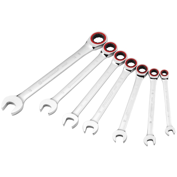 7 Pc Metric 100T Ratcheting Wrench Set